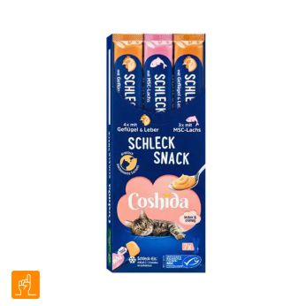 Coshida Cat Cream Treatschleck Snack بستنی گربه مرغ و ماهی سالمون کوشیدابسته ۷ عددی