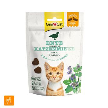 GimCat-Crunchy-Snack-Duck-Enriched-With-Catnip تشویقی گربه با طعم اردک و کت نیپ جیم کت