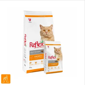 بسته‌بندی غذای خشک گربه بالغ مرغ و برنج رفلکس Reflex Chicken and Rice