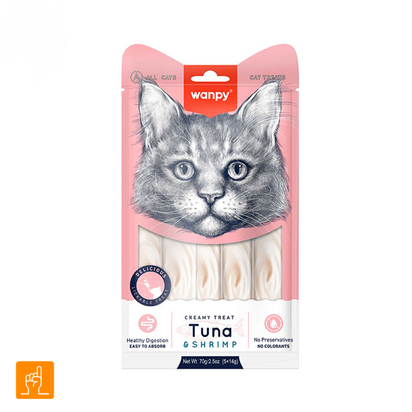 Wanpy-Treat-Tuna-Shrimp بستنی گربه ونپی با طعم ماهی تن و میگو Wanpy Treat Tuna Shrimp