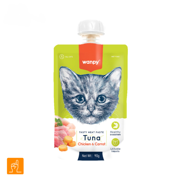 Wanpy-Tuna-Chicken-Carrot-Cat-Pudding پودینگ گربه ونپی با طعم تن، مرغ و هویج | 90 گرمی