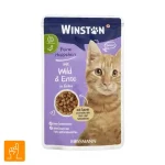 پوچ گربه وینستون با طعم گوشت شکاری و اردک در ژله