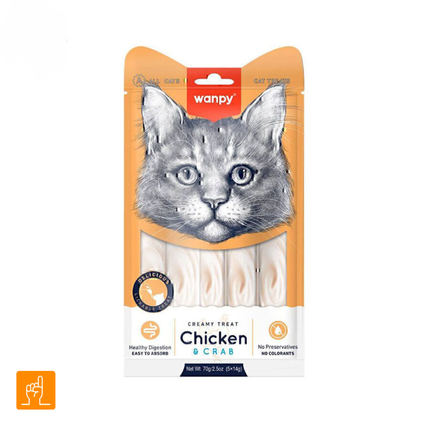 wanpy-creamy-treats-chicken-crab بستنی گربه با طعم مرغ و خرچنگ ونپی