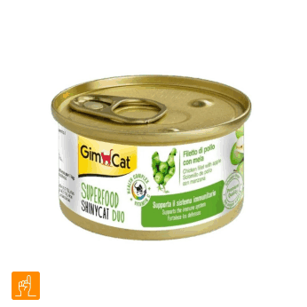 Jimcat Cat Chicken & Apple کنسرو گربه جیم کت شاینی کت فیله مرغ و سیب ۷۰ گرم
