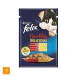 پوچ گربه فلیکس با طعم مرغ و گوشت در ژله Purina Felix Beef and Chicken