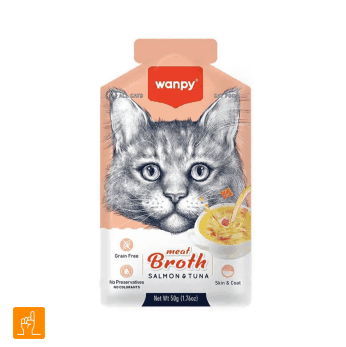 Wanpy Cat Meat Broth With Salmon & Tuna سوپ گربه ونپی سالمون و ماهی تن Wanpy Cat Meat Broth Salmon Tuna