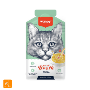 سوپ گربه ونپی با طعم ماهی تن در بسته‌بندی Wanpy Cat Meat Broth With Tuna